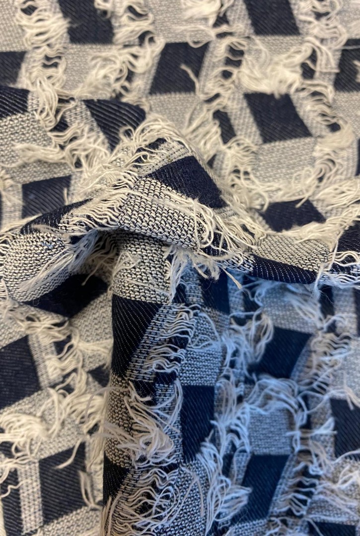 22303 KUMAŞ/YERLİ/LEZ/POLYESTER/PAMUK/BEYAZ-LACİVERT/145 CM