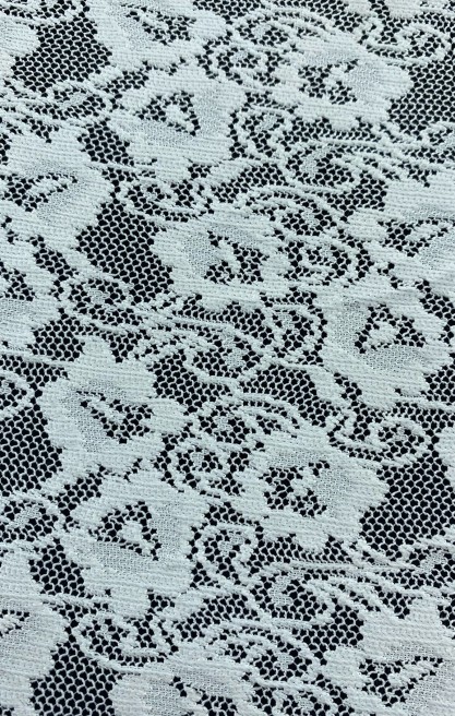4356 Beyaz Lez Dantel Kumaş – Yerli Mikro Polyester, 170 cm Genişlikte