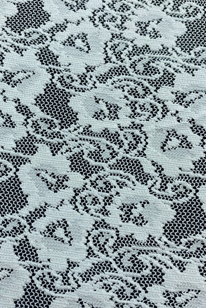 4356 Beyaz Lez Dantel Kumaş – Yerli Mikro Polyester, 170 cm Genişlikte