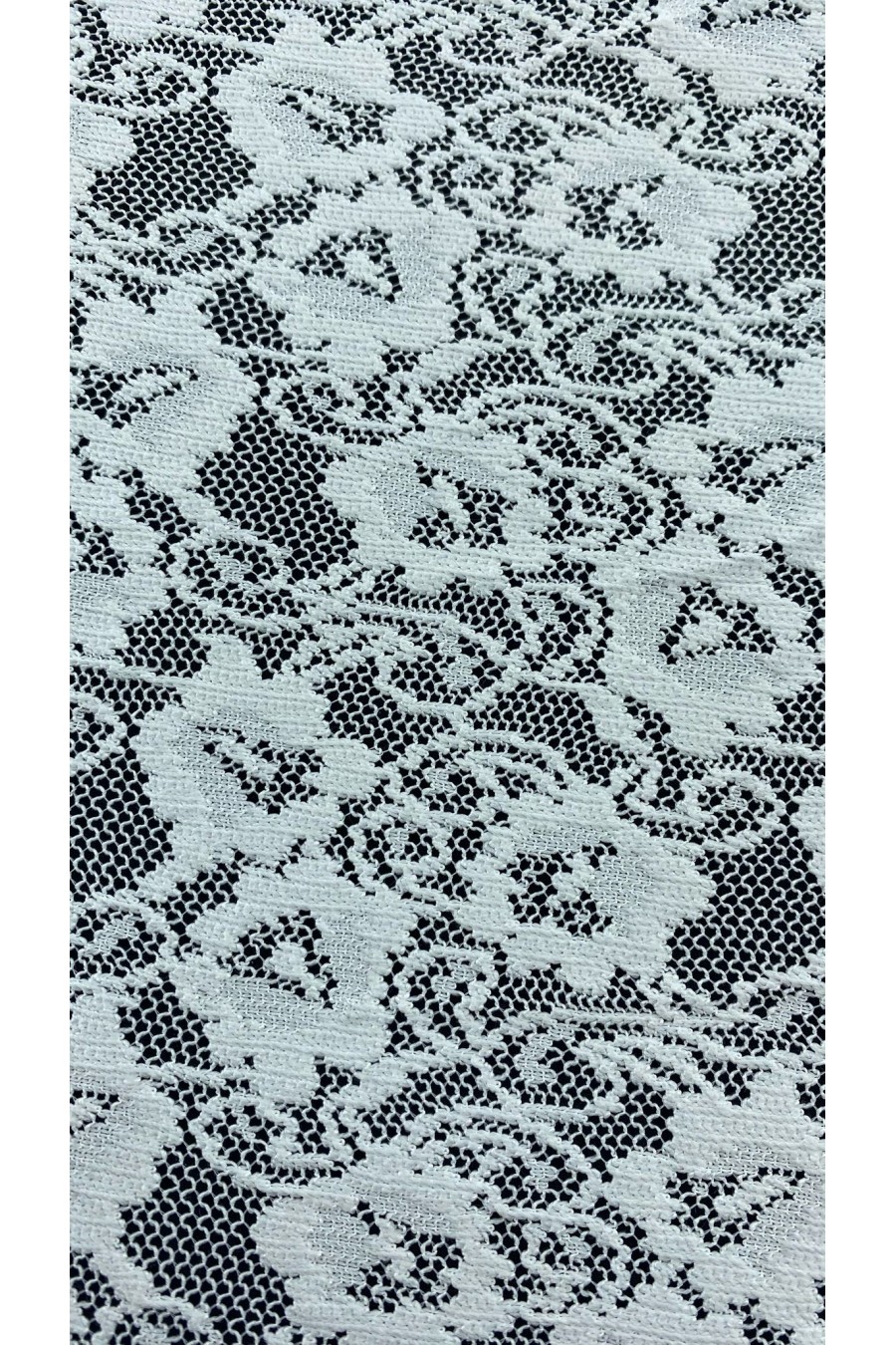 4356-KG 4356 Beyaz Lez Dantel Kumaş – Yerli Mikro Polyester, 170 cm Genişlikte