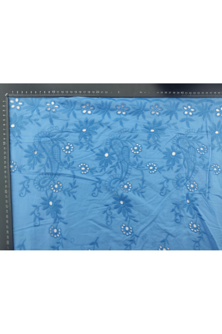 Mavi Pamuk Polyester Bohrerli Brode