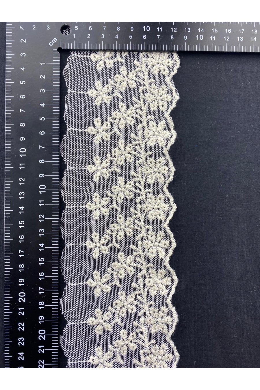 7822-METRE Ham Tül Üzeri Pamuk Brode Bant