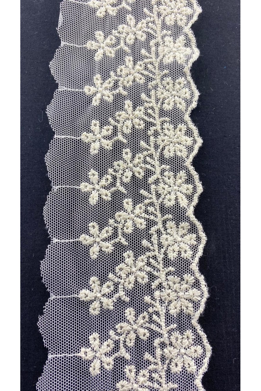 7822-METRE Ham Tül Üzeri Pamuk Brode Bant