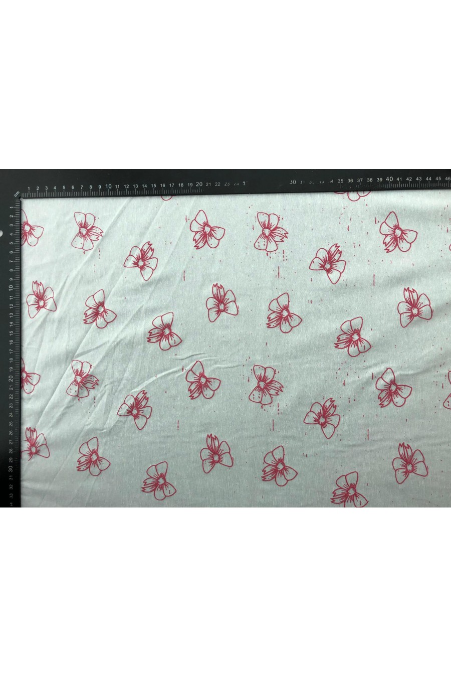 18379 TERİKOTON KUMAŞ/YERLİ/LEZ/PAMUK POLYESTER/FLOK BASKI/KASAR ZEMİN/LİLA BASKI/150 CM