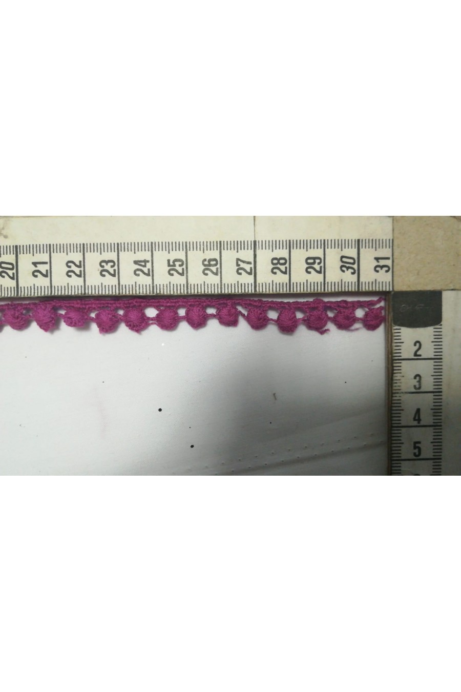 Fuşya Mat Polyester Güpür Brode Bant