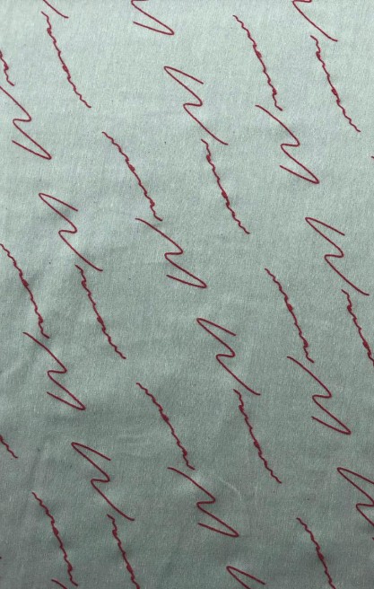 Terikoton Kumaş Lila Flok Baskı