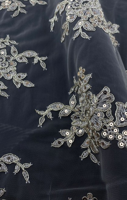 Gold Pullu Kordlu Naylon İthal Brode