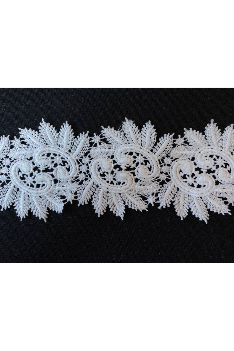 6148-METRE Yerli Ham Mat Polyester Güpür Brode Bant, 6,5 cm