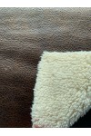 22581 KUMAŞ/YERLİ/LEZ/POLYESTER/KAHVERENGİ DERİ/KREM KÜRK/150 CM