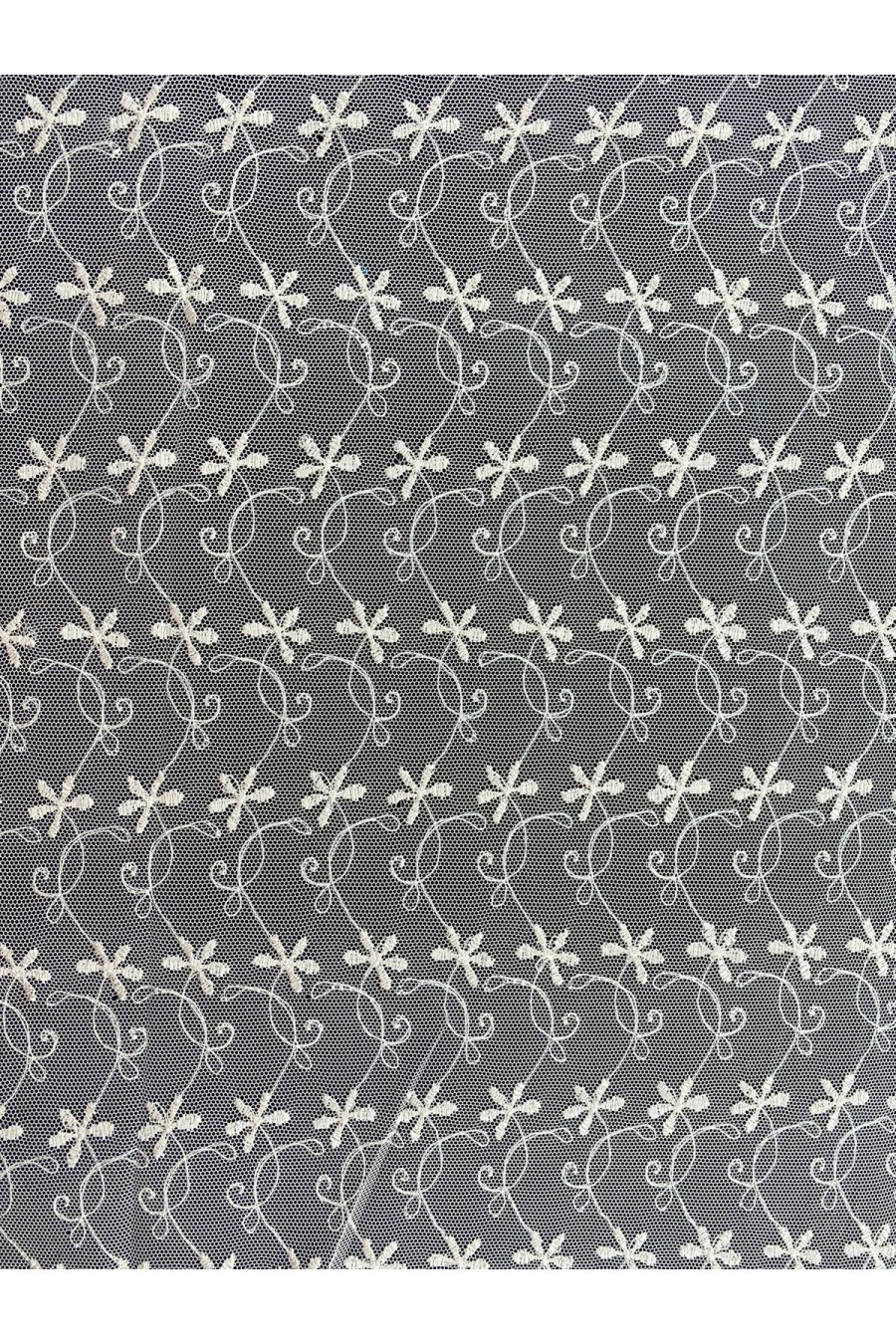 Parlak Polyester Somon Tül Üzeri Brode