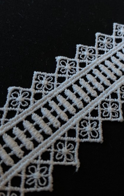 4 cm Ham Mat Polyester Güpür Brode Bant