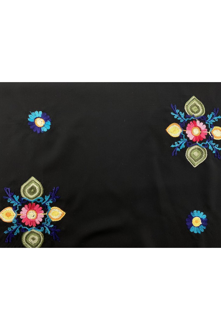 Multicolor Nakışlı Şifon Brode