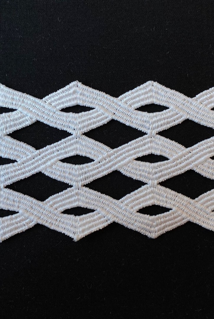 6 cm Genişliğinde Ham Mat Polyester Güpür Bant