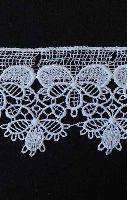 8 cm Genişliğinde Ham Güpür Brode Bant, Yerli