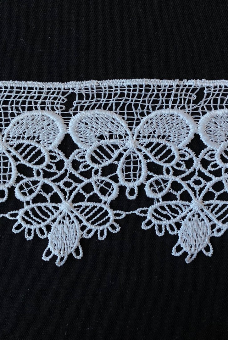 8 cm Genişliğinde Ham Güpür Brode Bant, Yerli