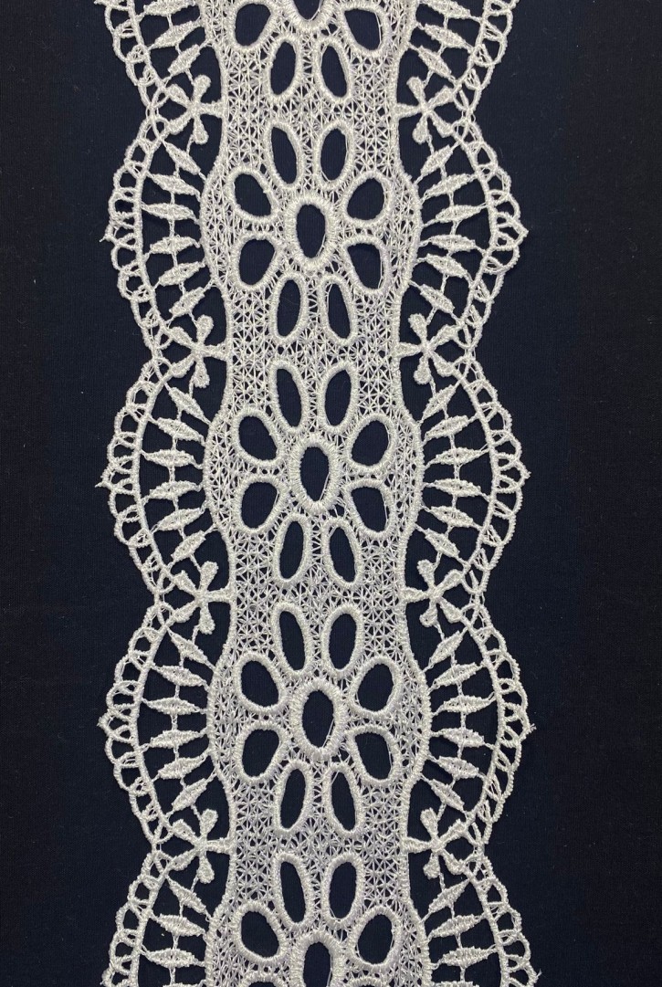 12 cm Ham Parlak Güpür Brode Bant