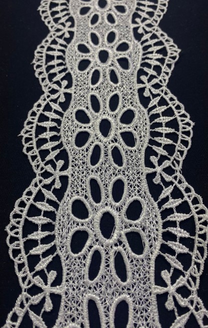 12 cm Ham Parlak Güpür Brode Bant