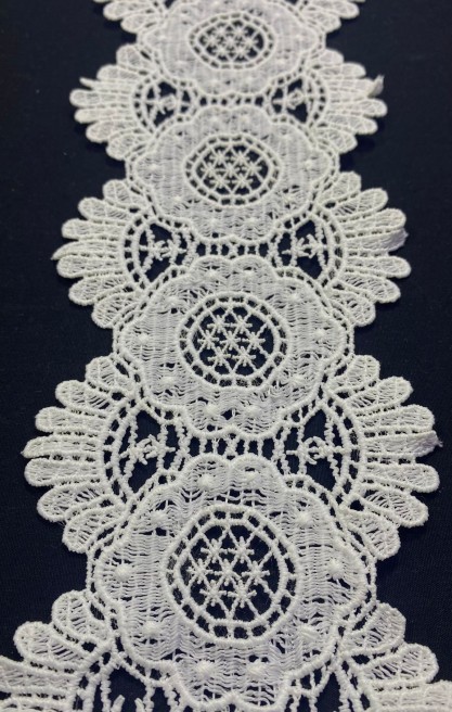 8,5 cm Ham Mat Polyester Güpür Brode Bant