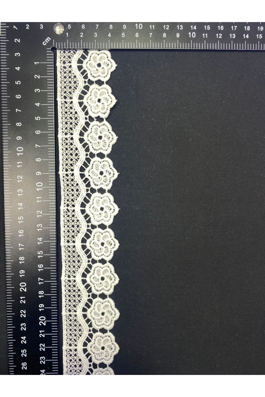 13612-METRE 4,5 cm Genişliğinde Ham Mat Güpür Brode Bant, Yerli Yapım