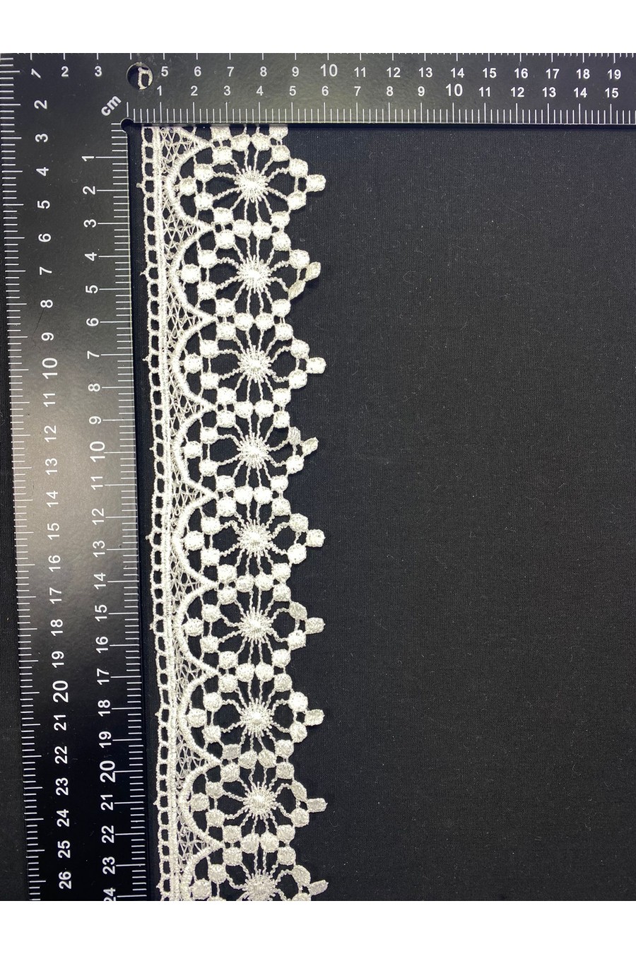 Parlak Ham Polyester Güpür Brode Bant, 6 cm