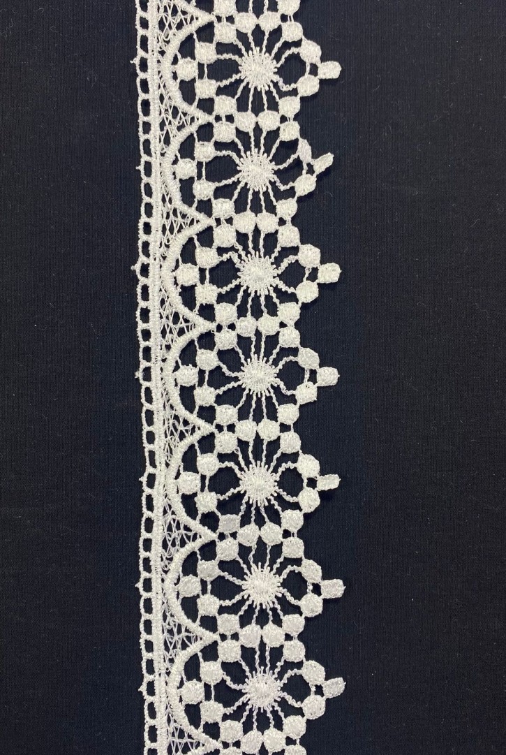 Parlak Ham Polyester Güpür Brode Bant, 6 cm