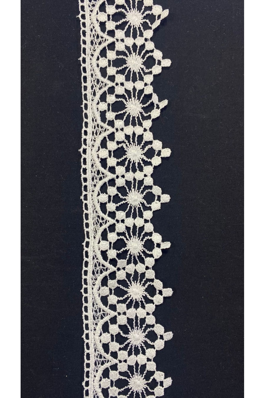 Parlak Ham Polyester Güpür Brode Bant, 6 cm