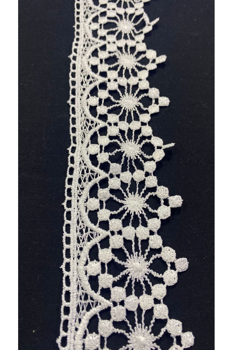 Parlak Ham Polyester Güpür Brode Bant, 6 cm