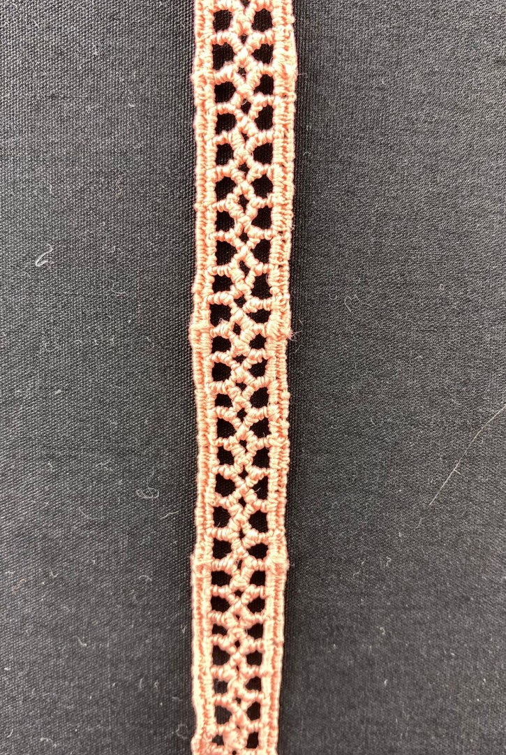 Somon Renkli Mat Polyester Brode Bant, 1 cm