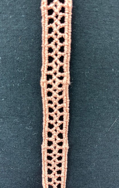 Somon Renkli Mat Polyester Brode Bant, 1 cm