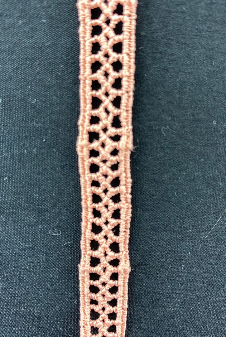 Somon Renkli Mat Polyester Brode Bant, 1 cm