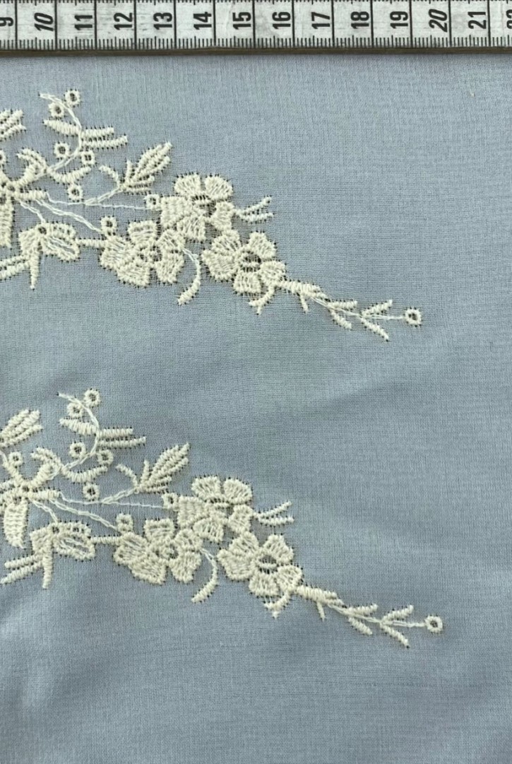 Ham Şifon Zeminli Brode Kumaş