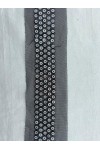 Siyah Mesh Üzeri Gümüş-Siyah Pullu Bant, 3 cm
