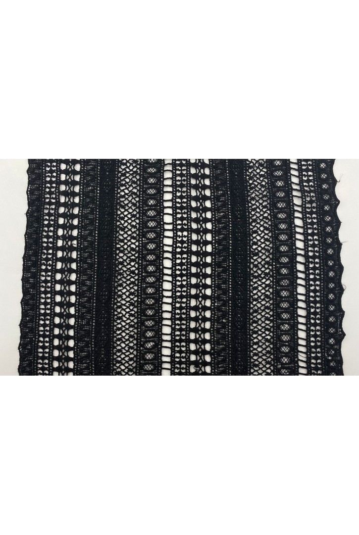 40 cm Siyah Polyester Brode Bant, Yerli