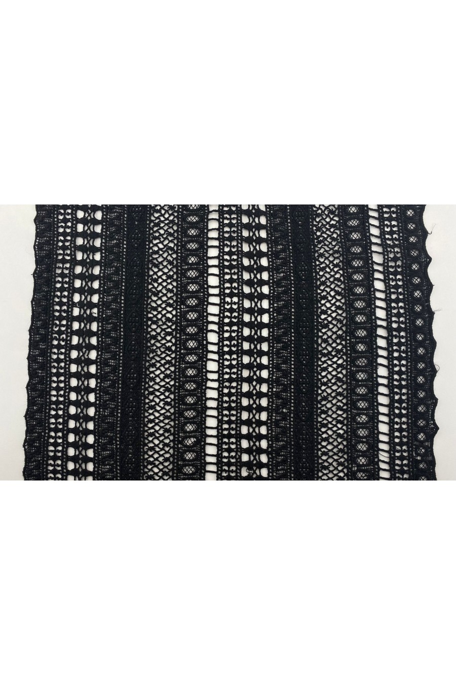 4915-METRE 40 cm Siyah Polyester Brode Bant, Yerli