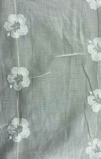 Ham Renk Pamuk Polyester Brode Kumaş