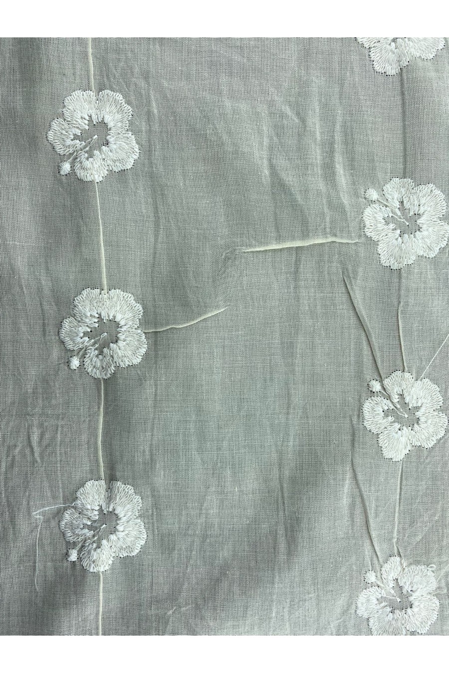 Ham Renk Pamuk Polyester Brode Kumaş