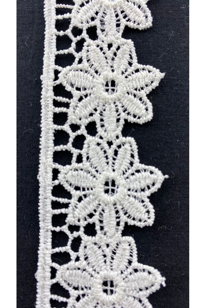 Mat Polyester Güpür Brode Bant, 3 cm