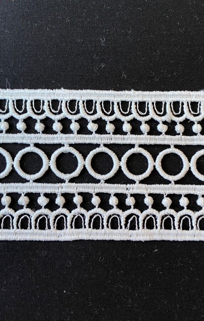 Ham Mat Polyester Güpür Brode Bant, 5.5 cm