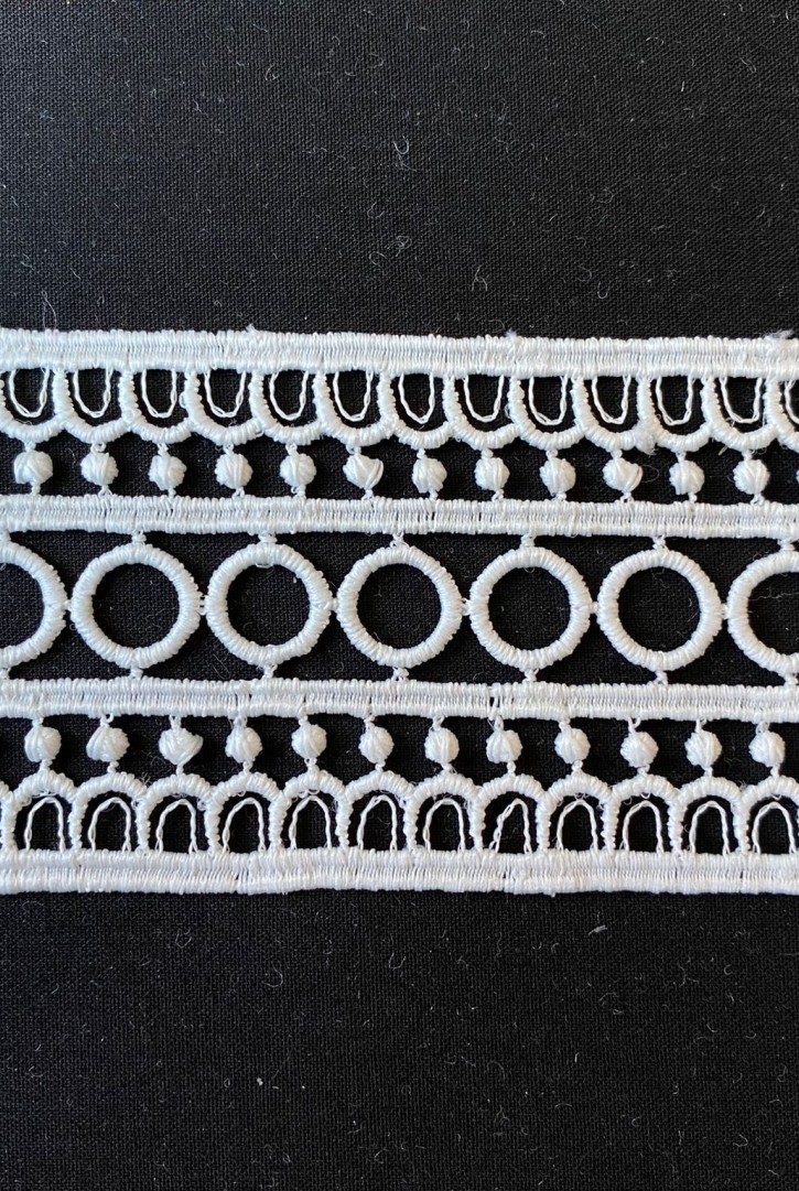 Ham Mat Polyester Güpür Brode Bant, 5.5 cm