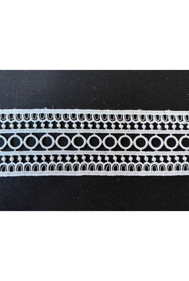 Ham Mat Polyester Güpür Brode Bant, 5.5 cm