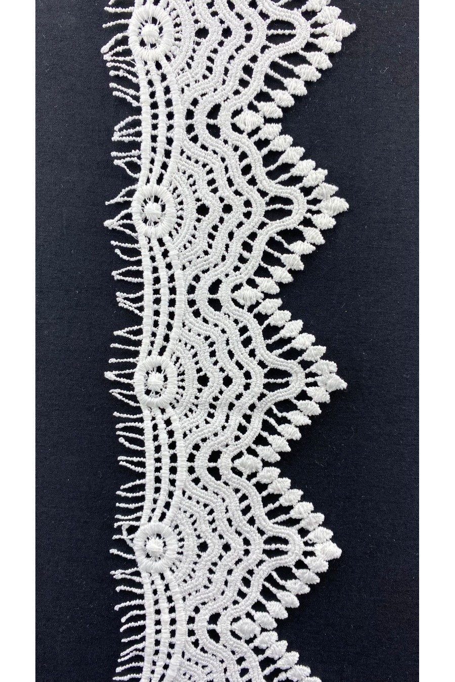 Ham Mat Polyester Güpür Brode Bant, 7 cm