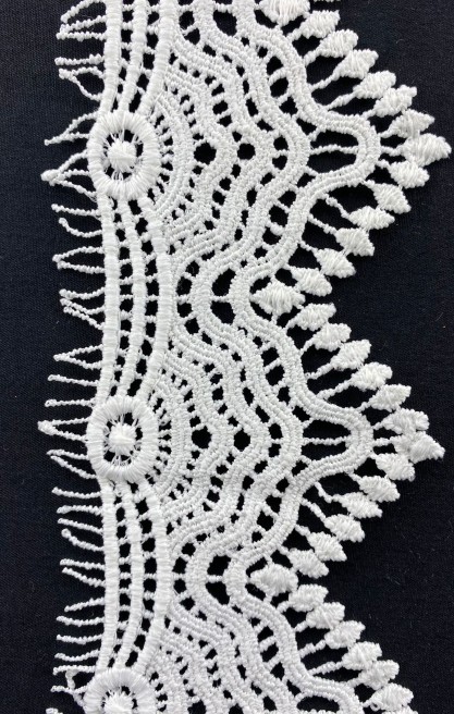 Ham Mat Polyester Güpür Brode Bant, 7 cm