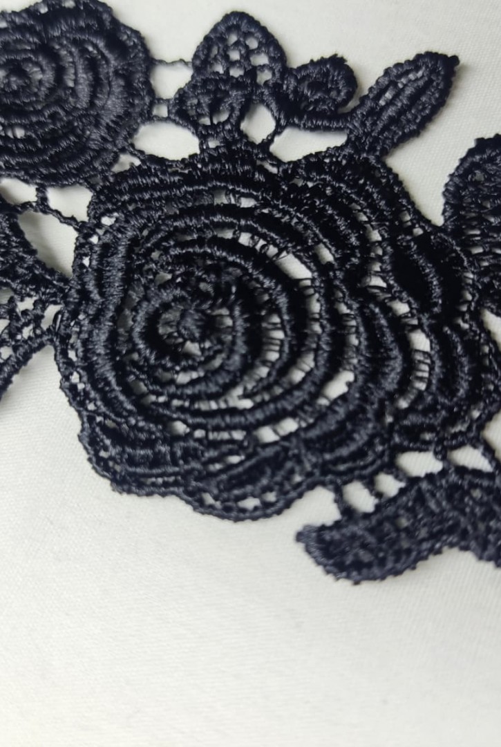 5679 BRODE/YERLİ/BANT/GÜPÜR/PARLAK POLYESTER/SİYAH