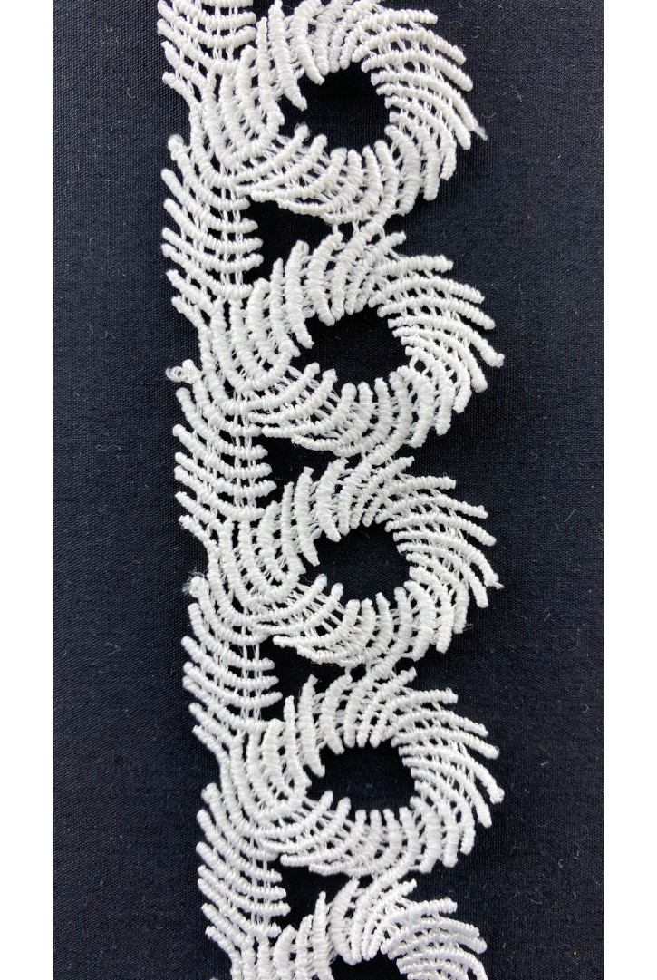 Ham Mat Polyester Güpür Brode Bant, 4 cm