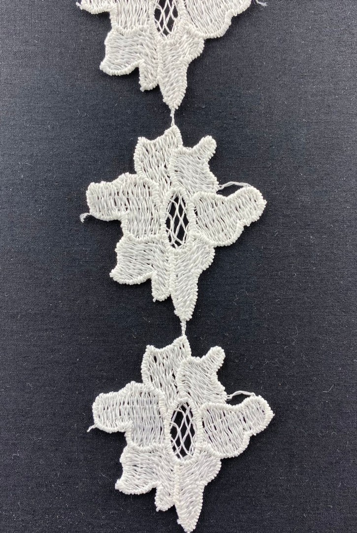 Mavi Bohrerli Pamuk Vual Brode Kumaş