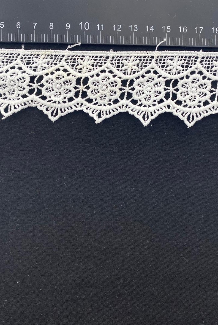 Ham Mat Polyester Güpür Brode Bant, 4.5 cm