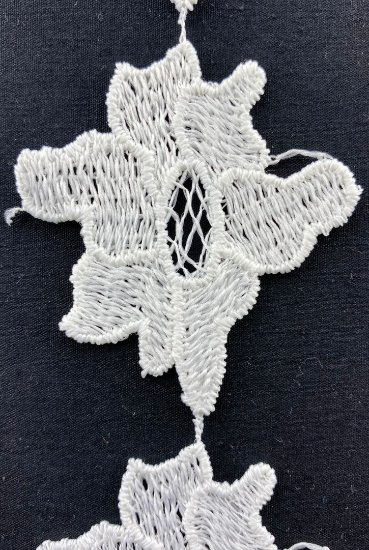 Mavi Bohrerli Pamuk Vual Brode Kumaş