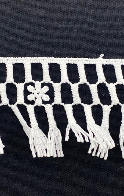 4 cm Genişliğinde Ham Güpür Brode Bant, Mat Polyester