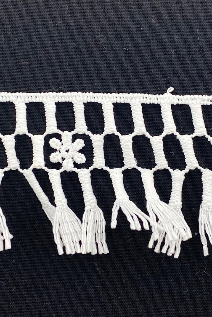 4 cm Genişliğinde Ham Güpür Brode Bant, Mat Polyester