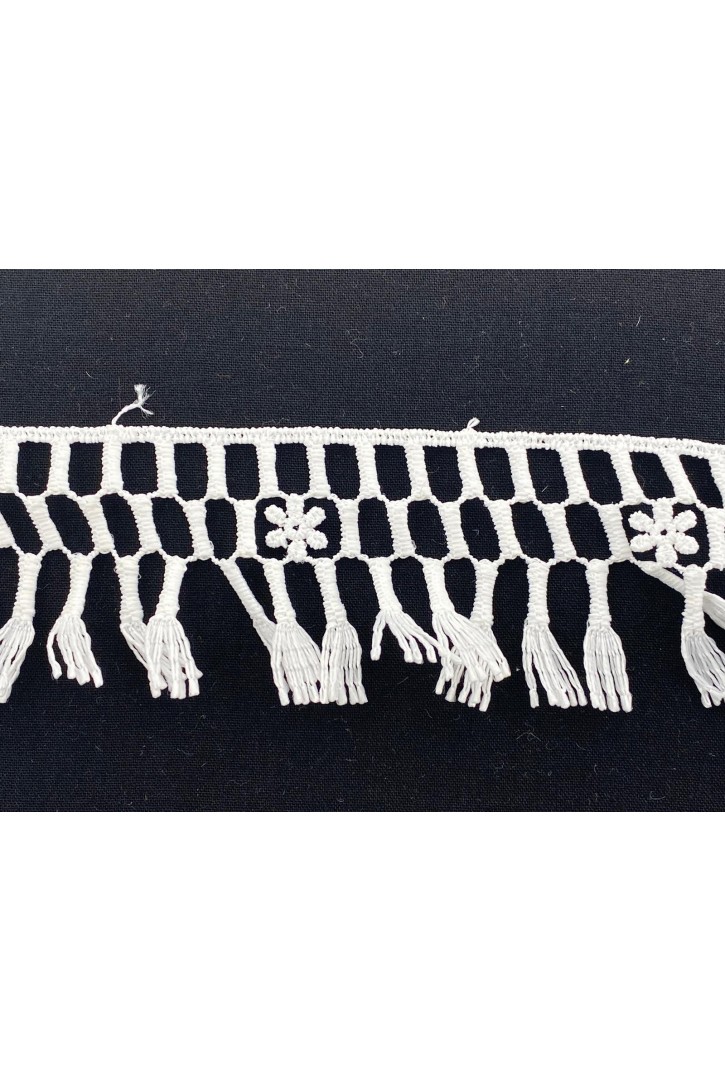 4 cm Genişliğinde Ham Güpür Brode Bant, Mat Polyester